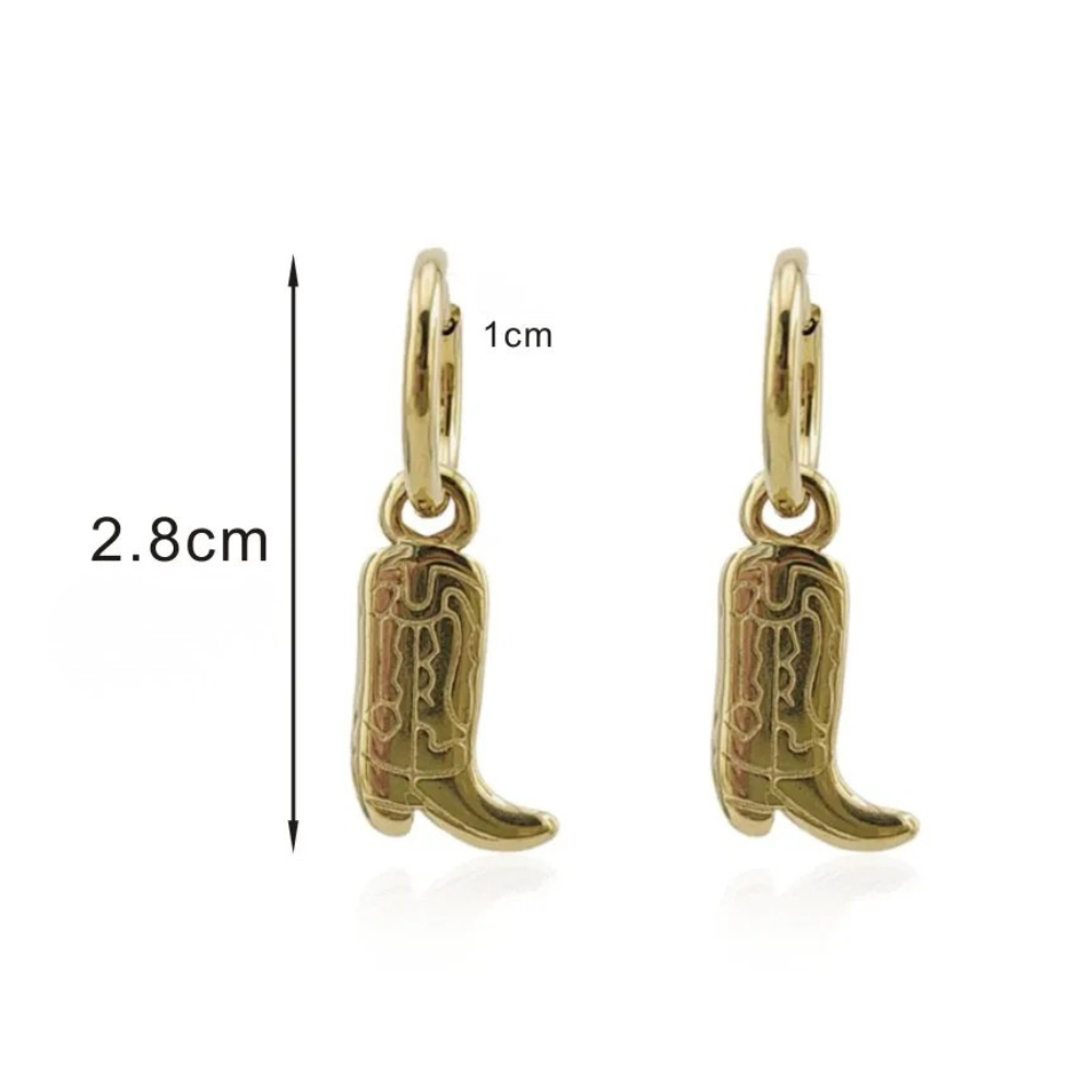 Boucles d'Oreilles Bottes de Cowboy femme