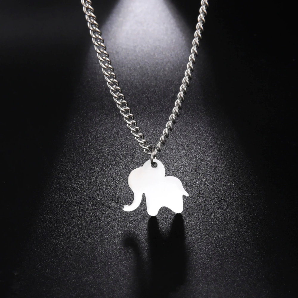 Collier Éléphant pendentif acier
