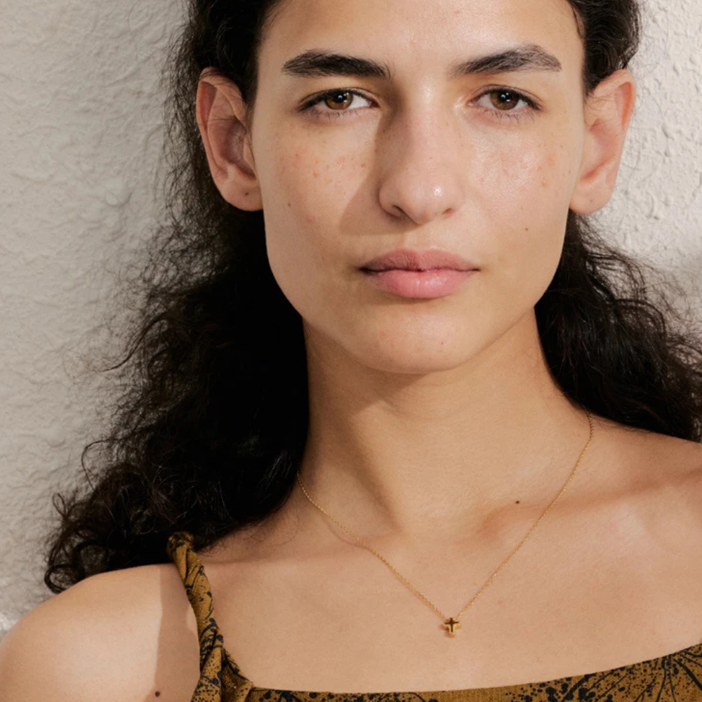 Collier Croix Bubble or