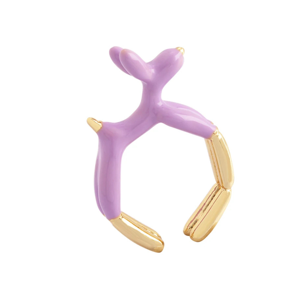 Bague Chien Ballon violet