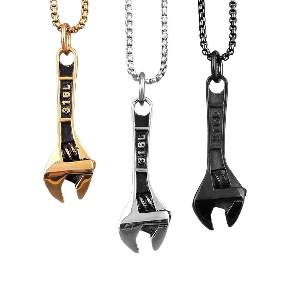 Collier Pendentif Clé à Molette