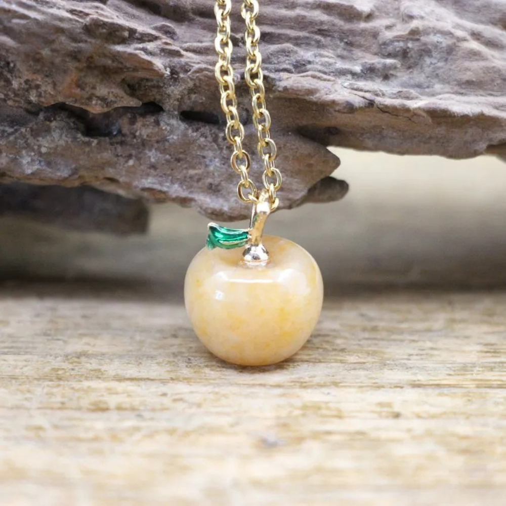 Collier Breloque Pomme orange