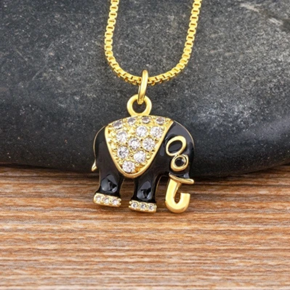 Collier Éléphant noir