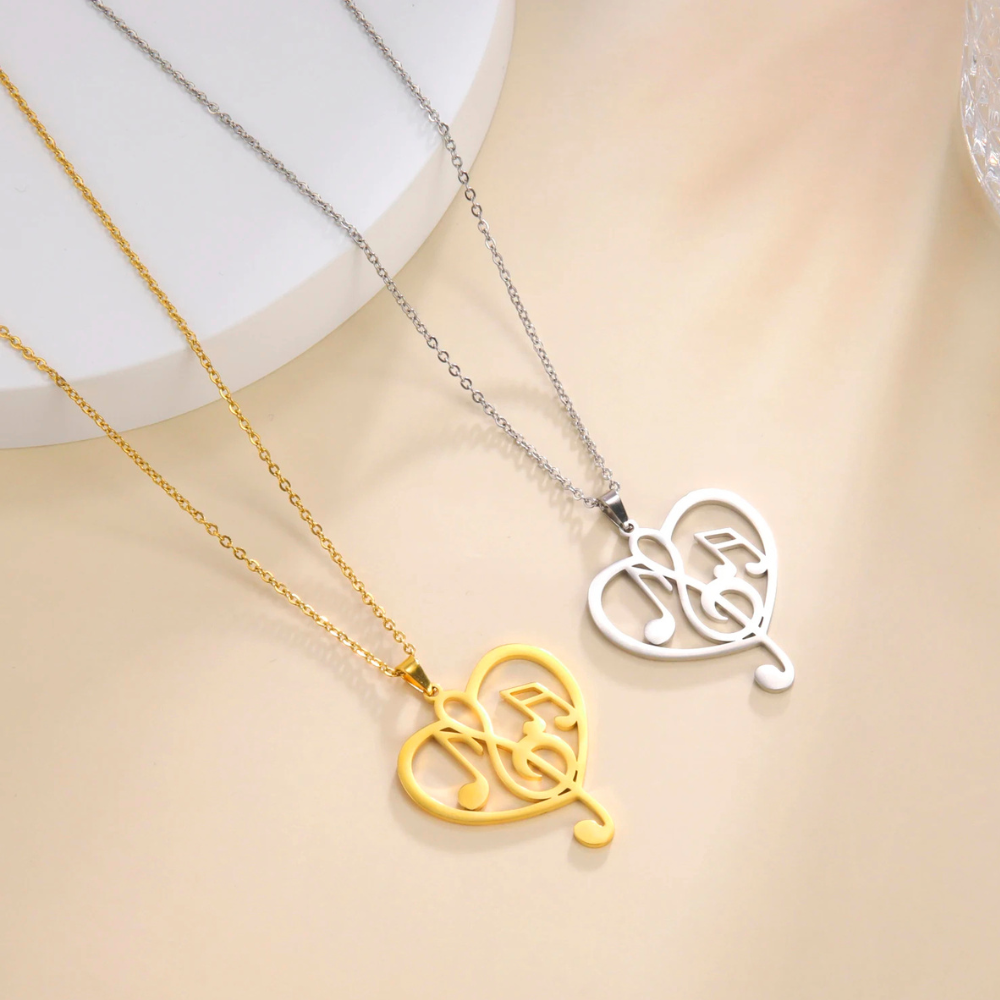 Collier Coeur Musique femme