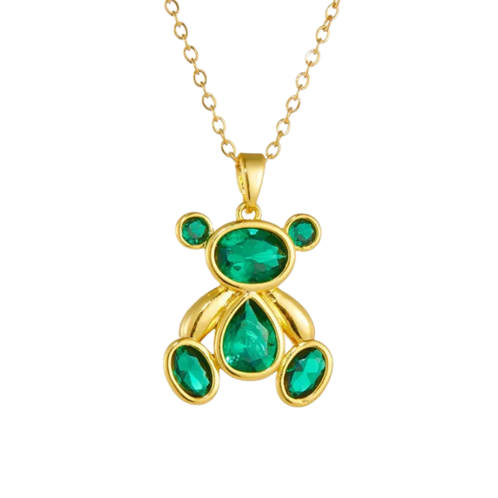 Collier Ourson Luxe vert