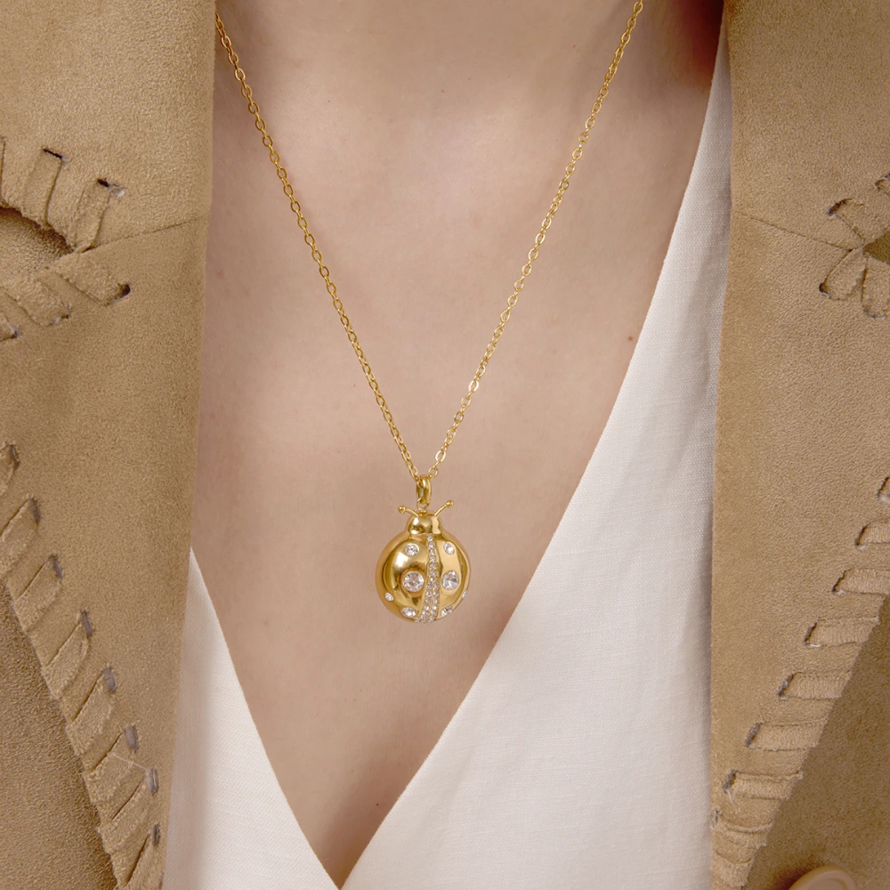 Collier pendentif Coccinelle chaine