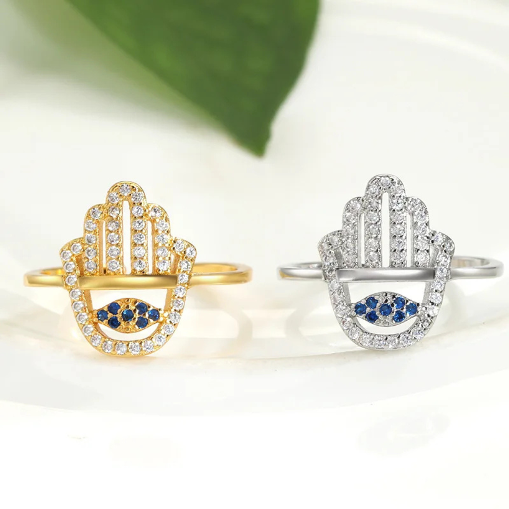 Bague Grande Main de Fatma acier