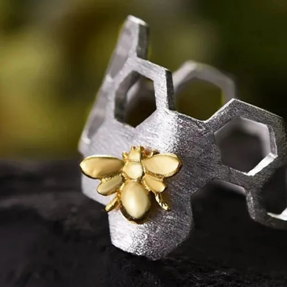 Bague Nid d'Abeille argent femme