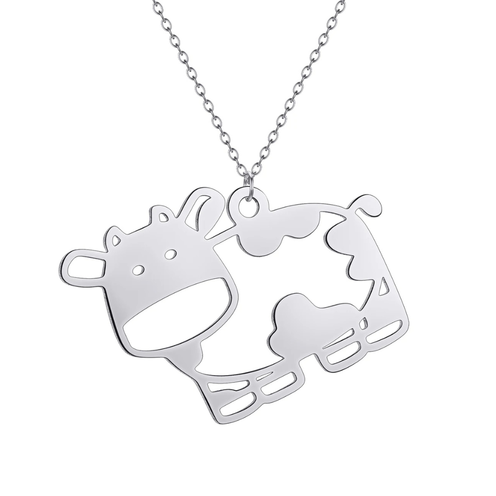 Collier Pendentif Vache argent