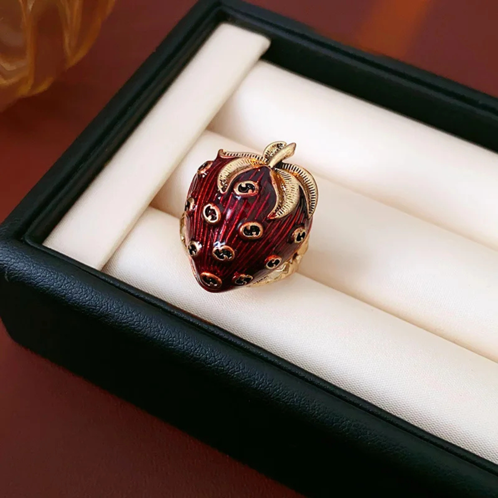 Bague Fraise Rouge femme