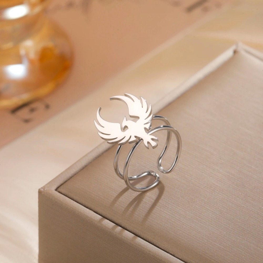 Bague Phoenix Femme acier