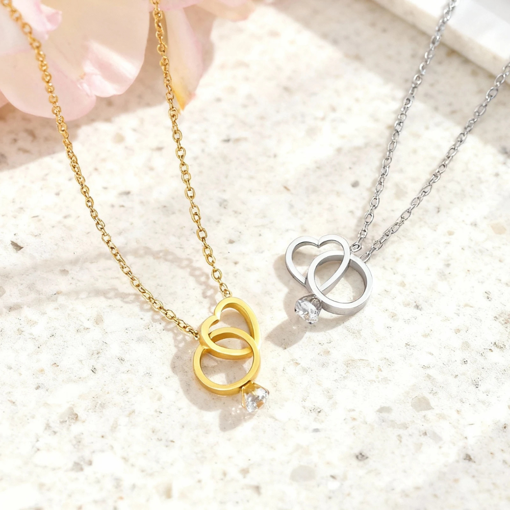Collier Coeur et Bague Fiançailles diamant