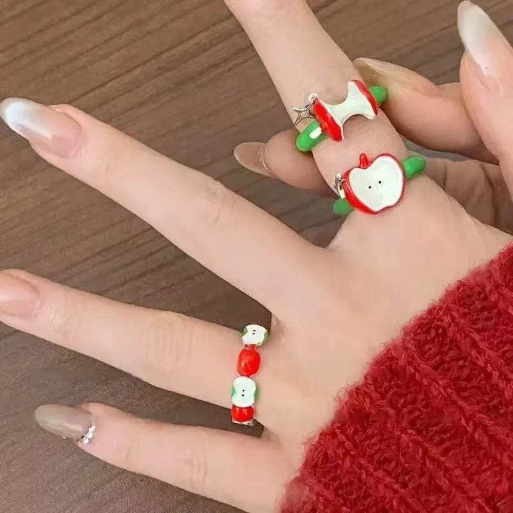 Bague Pomme Colorée rouge