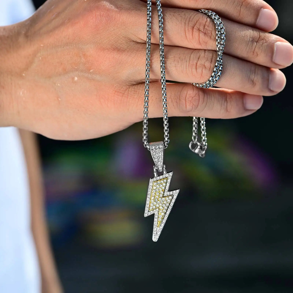 Collier Éclair Homme diamant