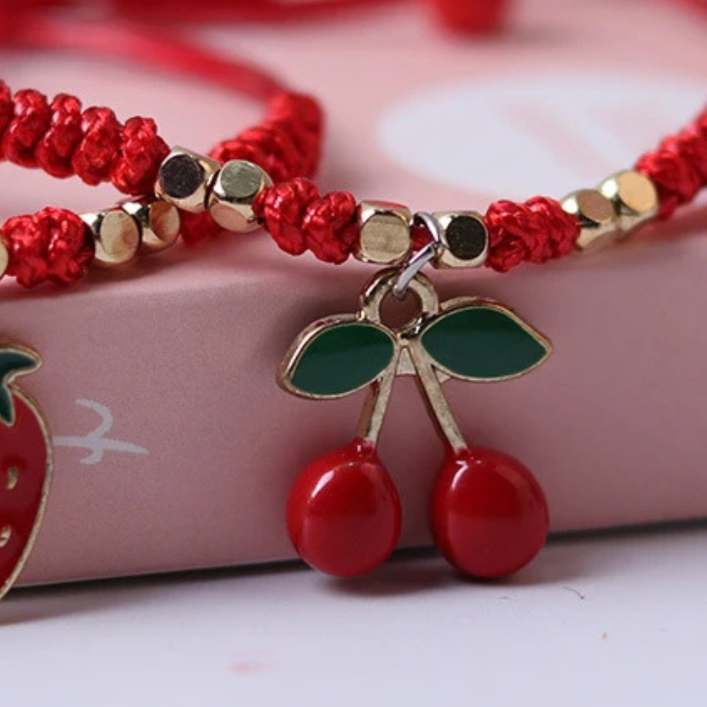 Bracelet Cerise tissu