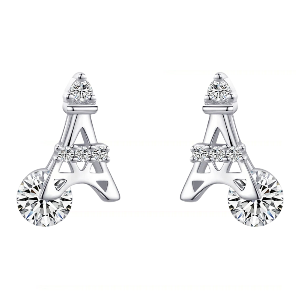 Boucle d'Oreilles Tour Eiffel Strass