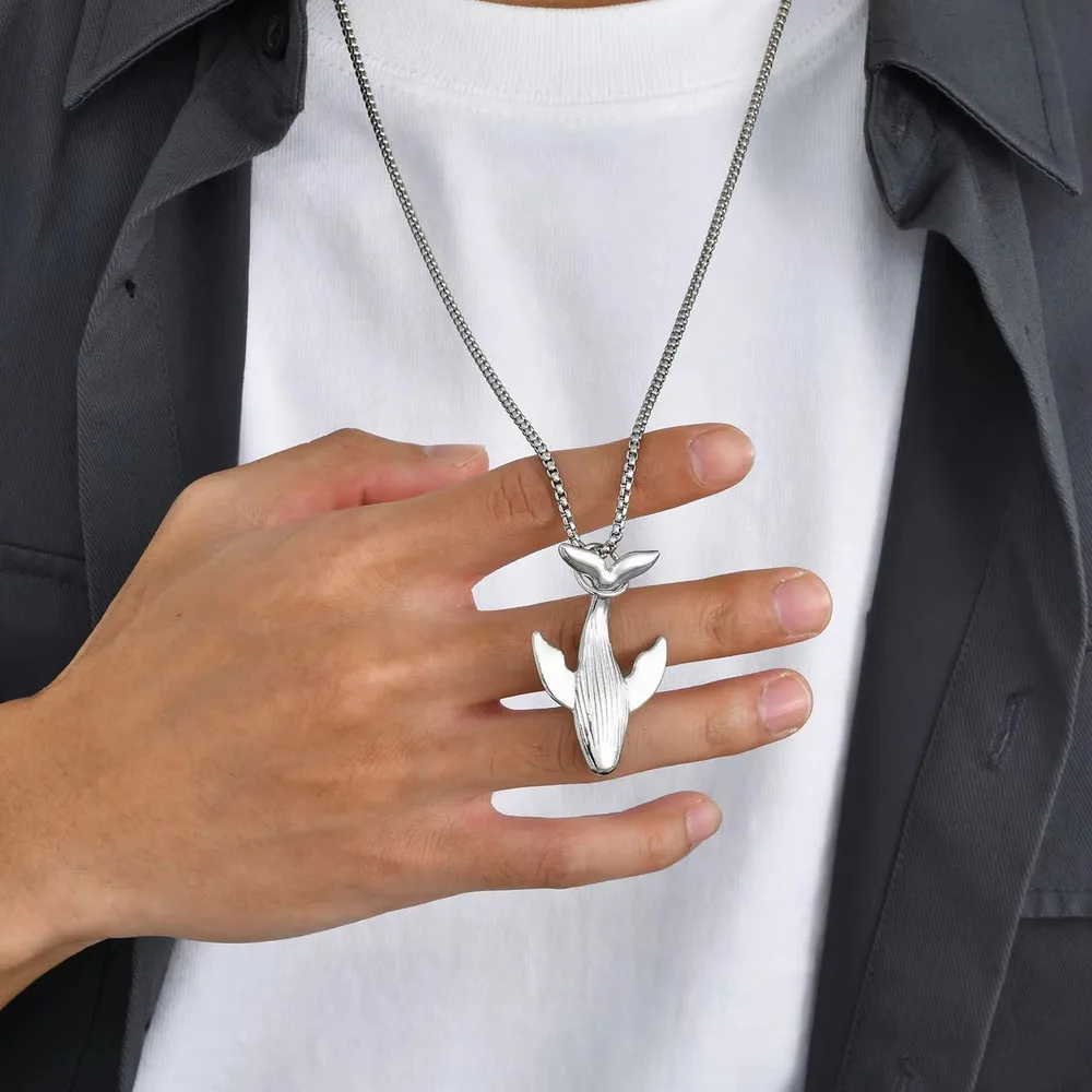 Collier Baleine Homme argent
