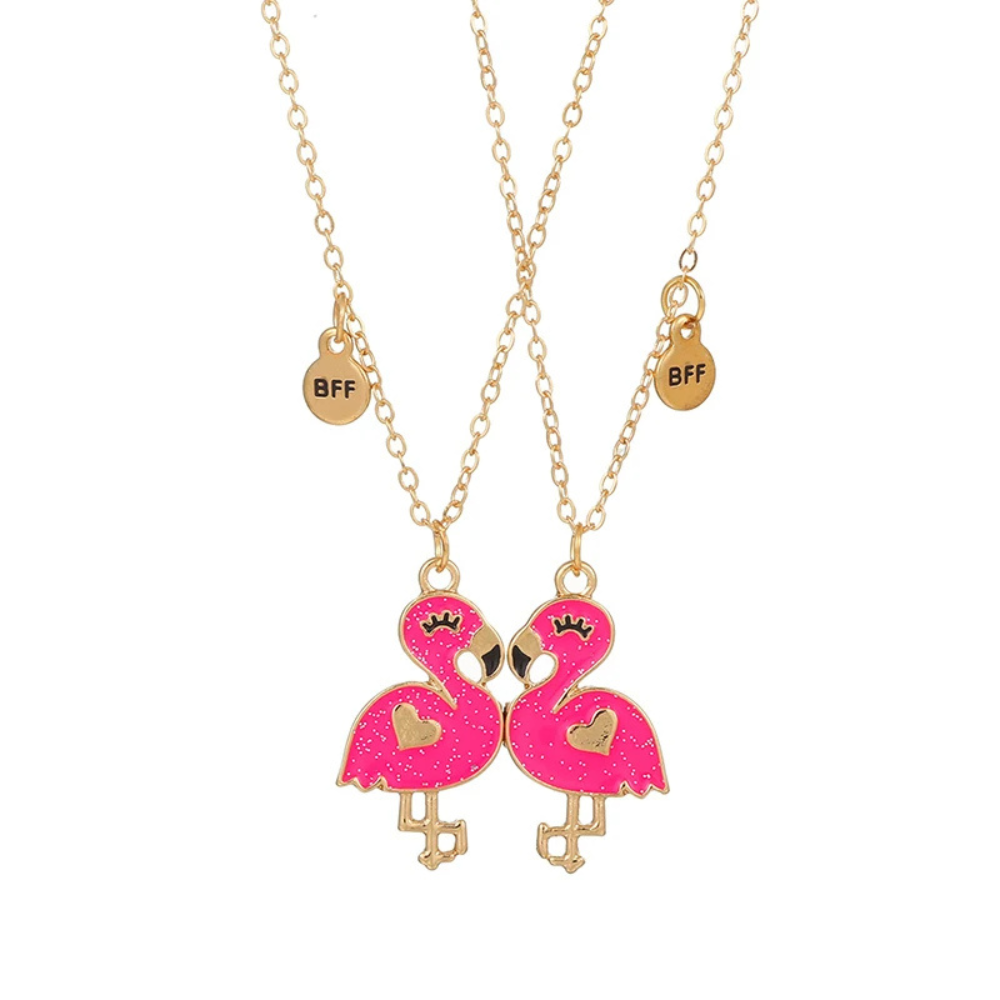 Collier BFF Flamants Roses