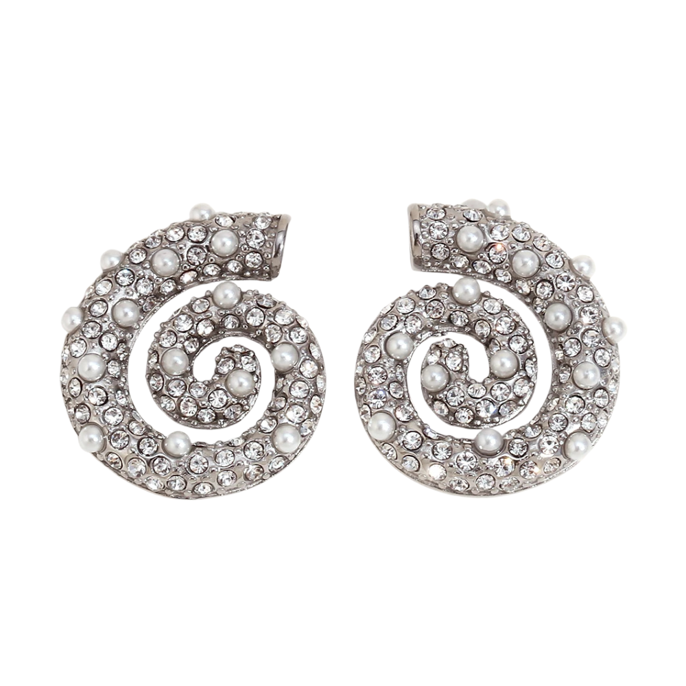 Boucles d'Oreilles Coquillages Cristaux argent