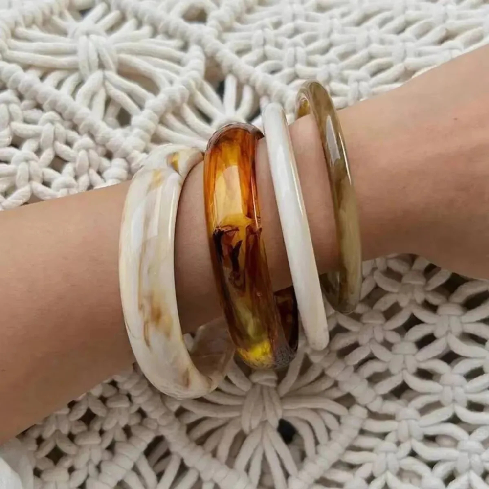 Ensemble Bracelets Résine Bruns femme