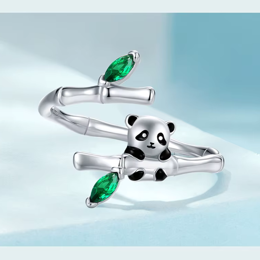 Bague Panda Argent taille unique