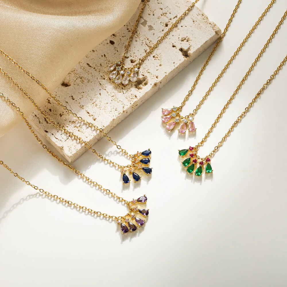 Collier Pastèque Strass diamants