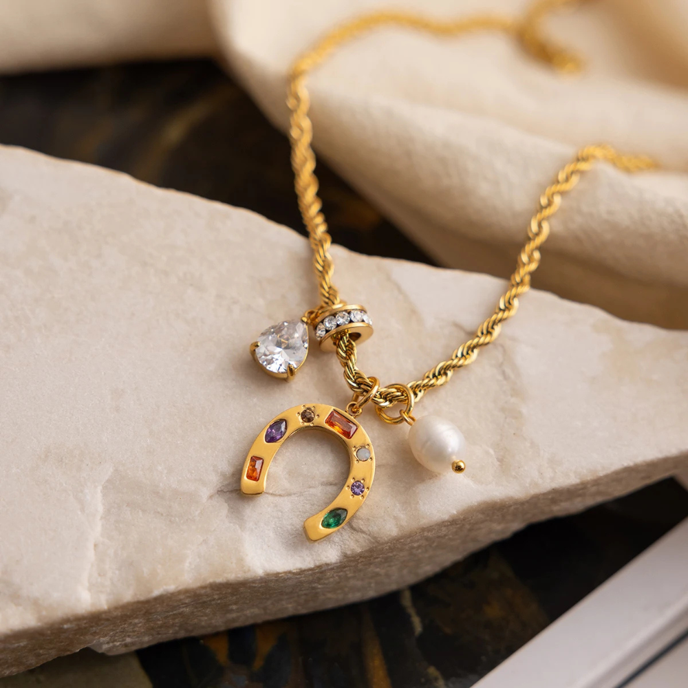 Collier Fer à Cheval Breloques strass