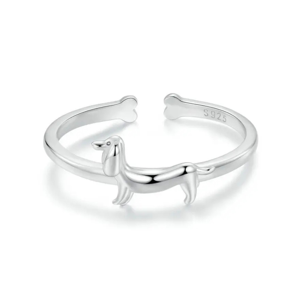 Bague Chien Simple Argent