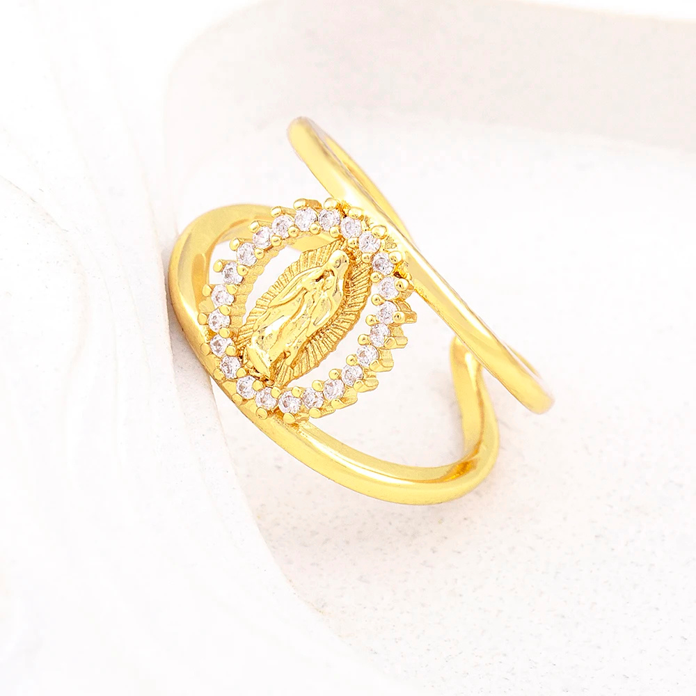 Bague Vierge Marie Diamant acier