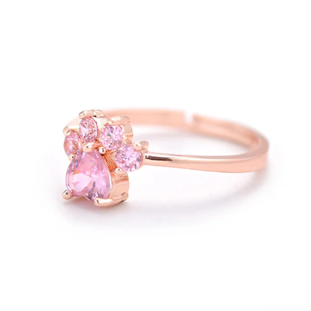 Bague Patte de Chien Rose