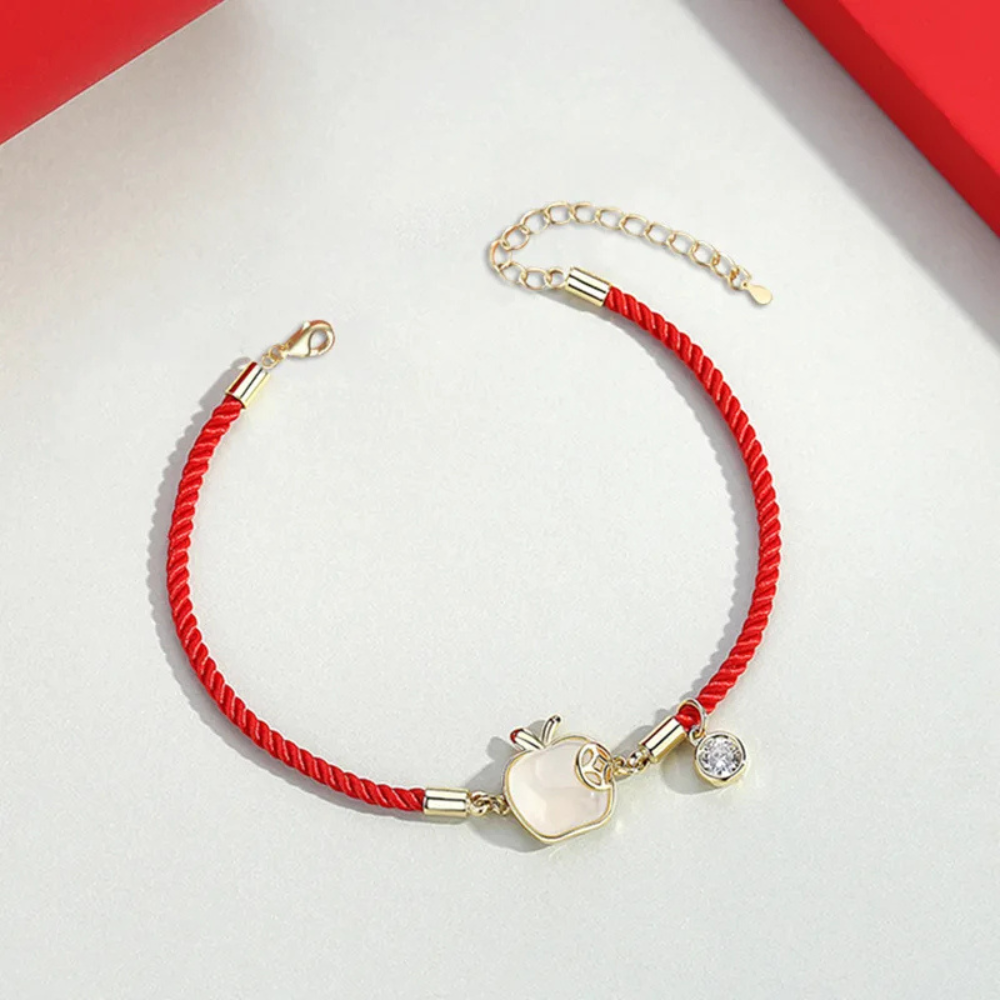 Bracelet Pomme Corde Rouge acier