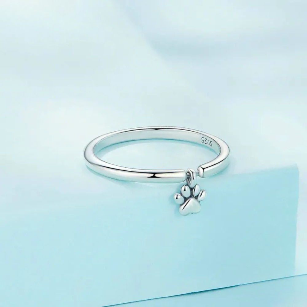 Bague Patte de Chien Argent breloque