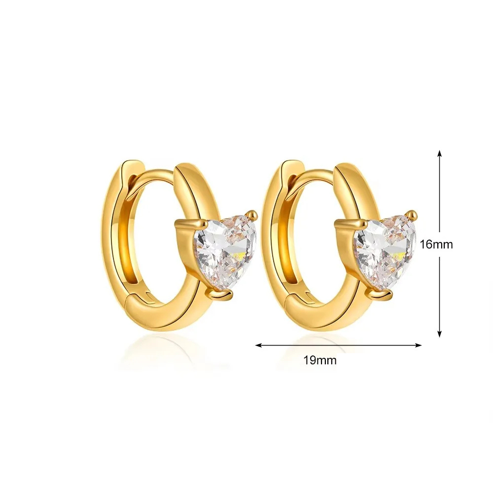 Boucles d'Oreilles Or Diamant Coeur doré