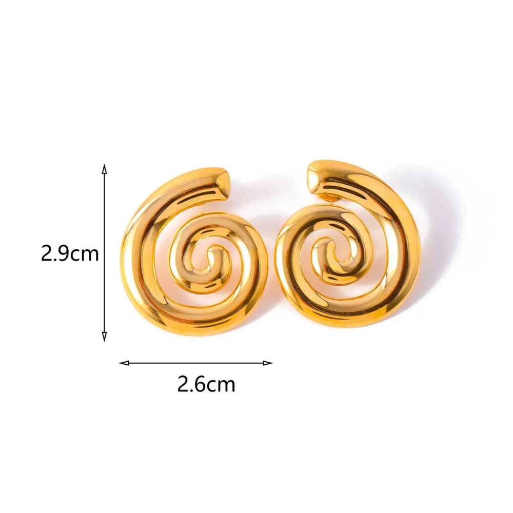 Boucles d'Oreilles Spirales dorées