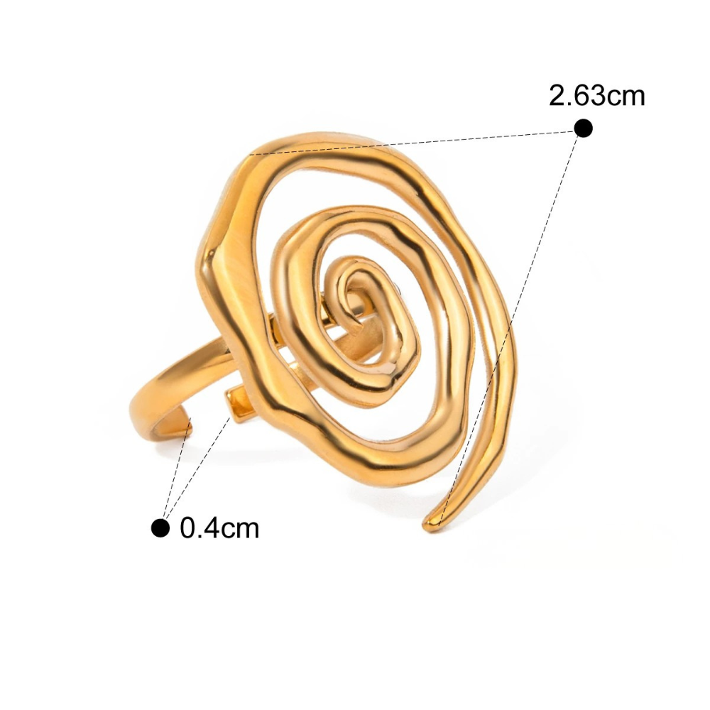 Bague Spirale Dorée or