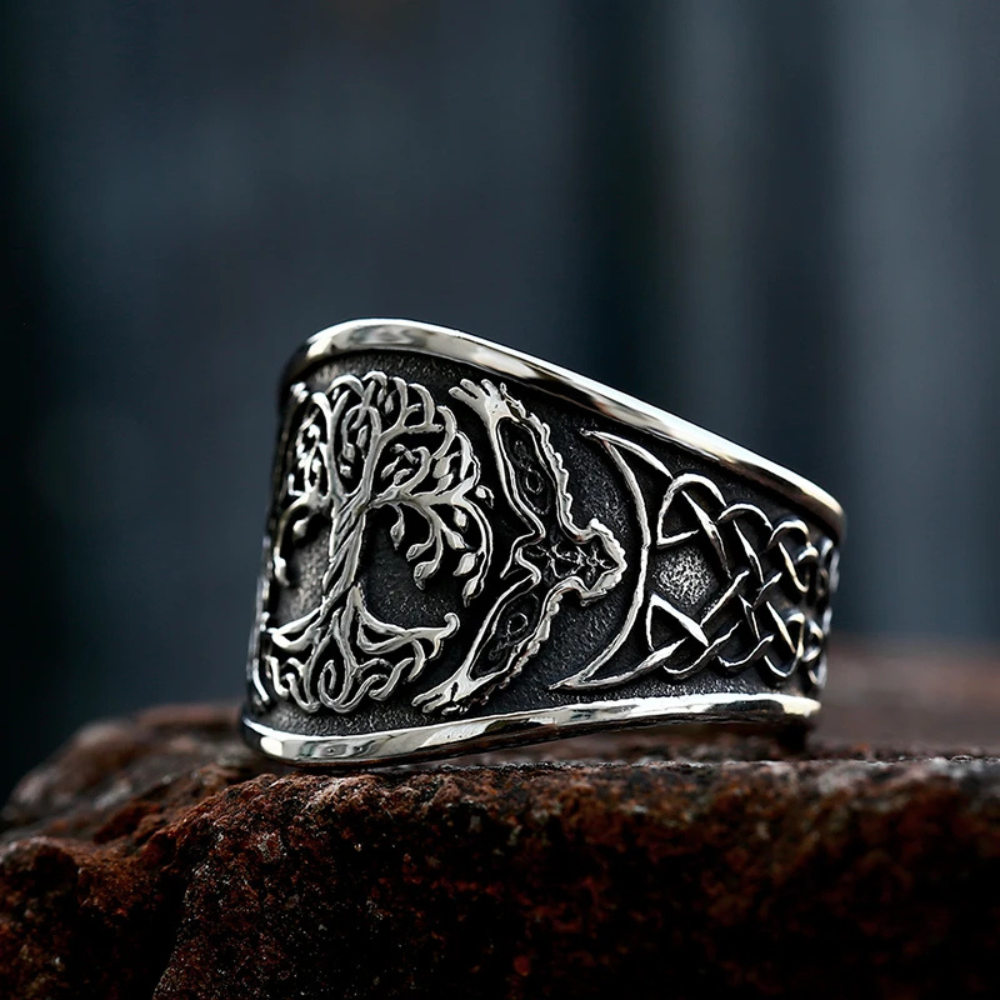 Bague Arbre de Vie acier