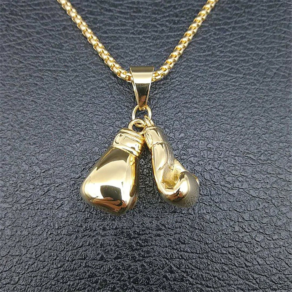Collier Gants de Boxe Or homme