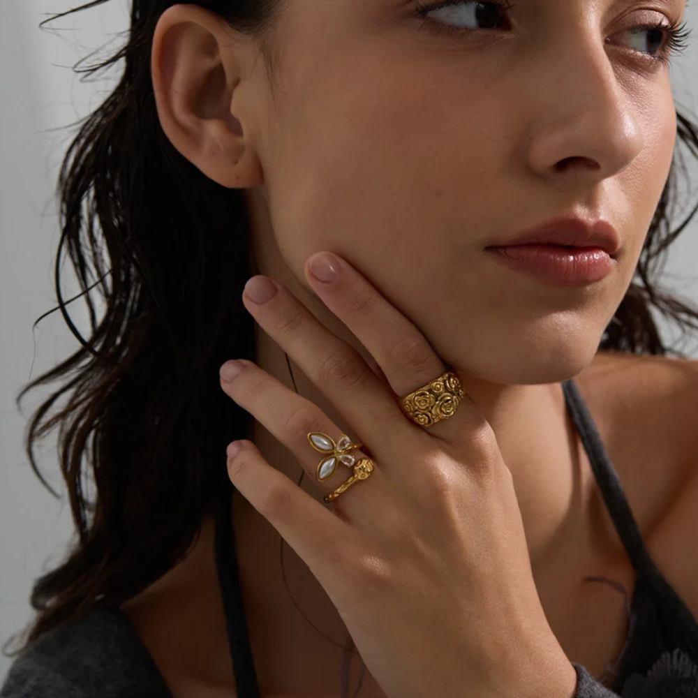 Bague Papillon Doré Femme reglable