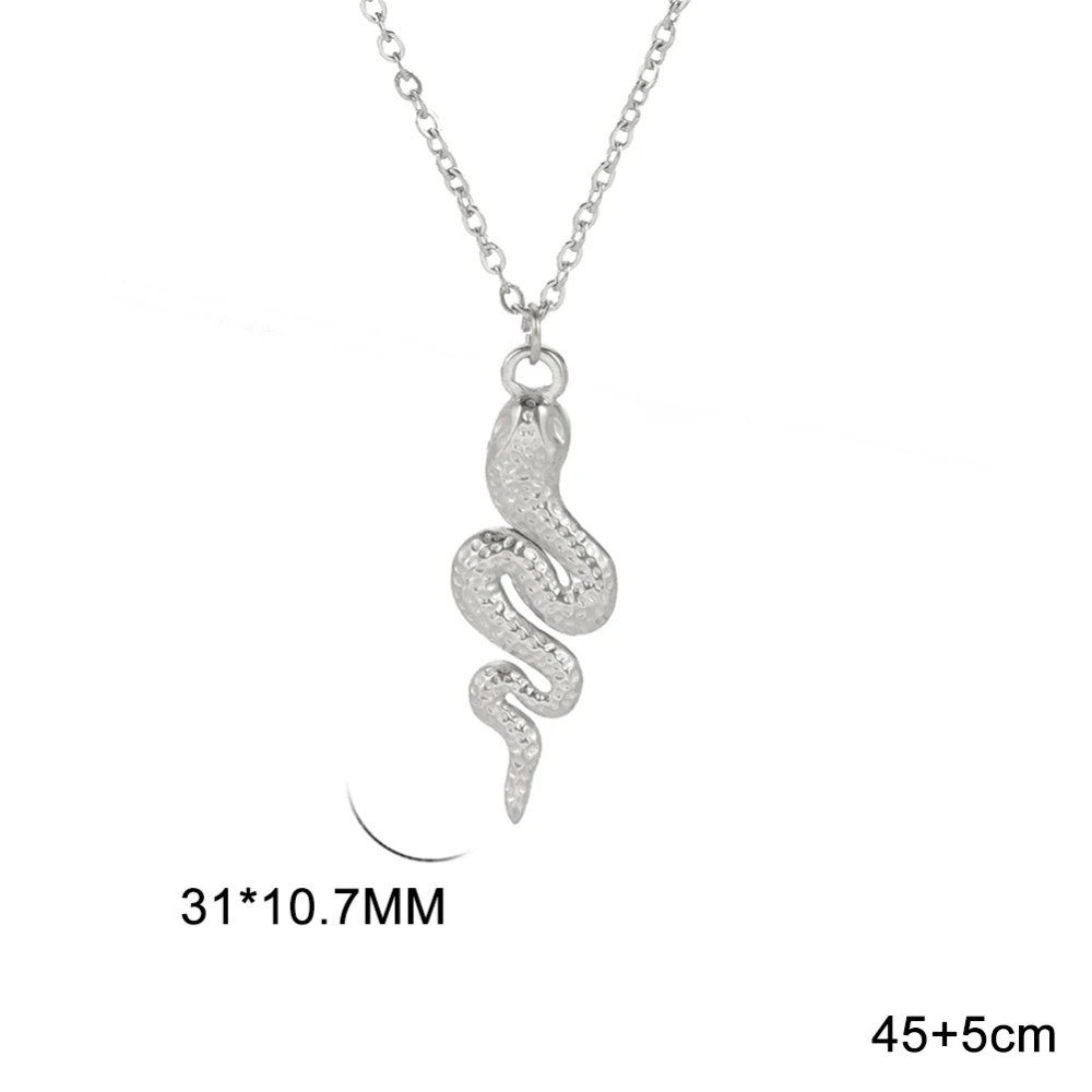 Collier Serpent Relief pendentif