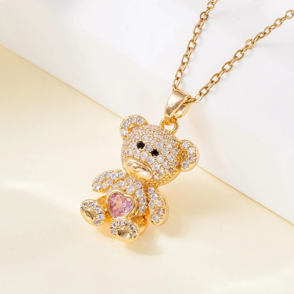 Collier Ourson Diamant doré