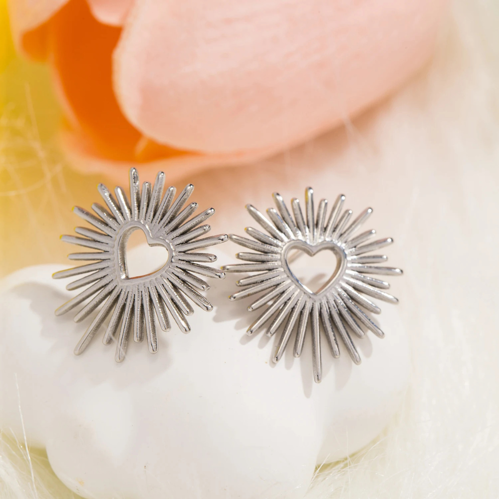 Boucles d'Oreilles Coeur Soleil forme