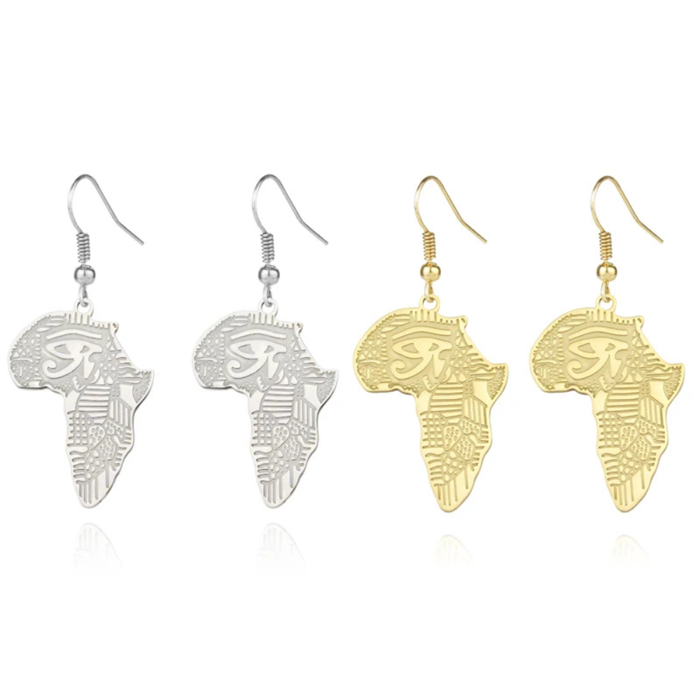 Boucles d'Oreilles Afrique Hiéroglyphe femme