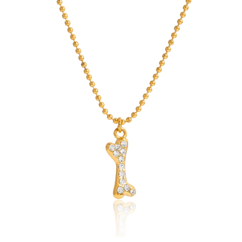 Collier Os de Chien Strass