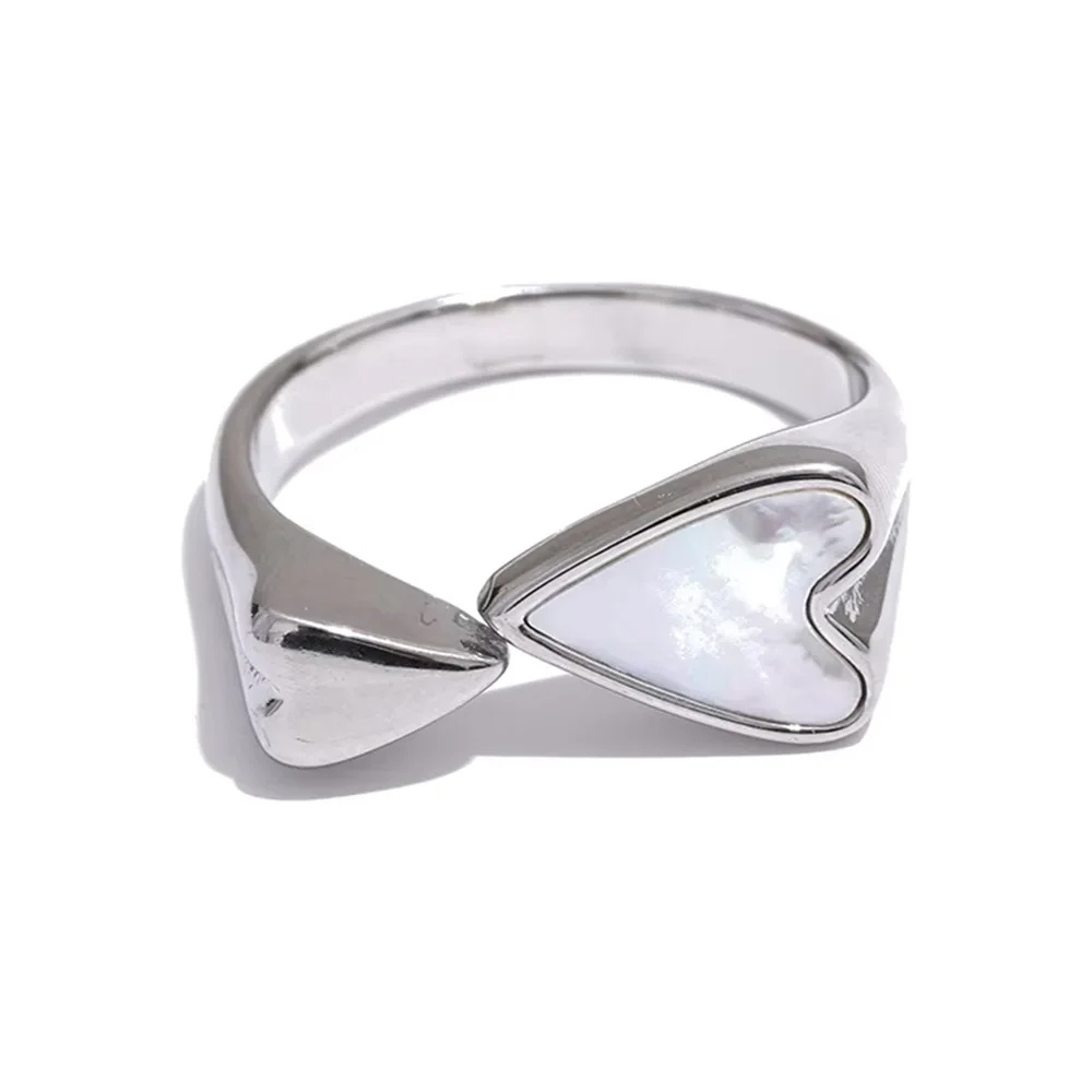Bague Coeur Nacré blanc