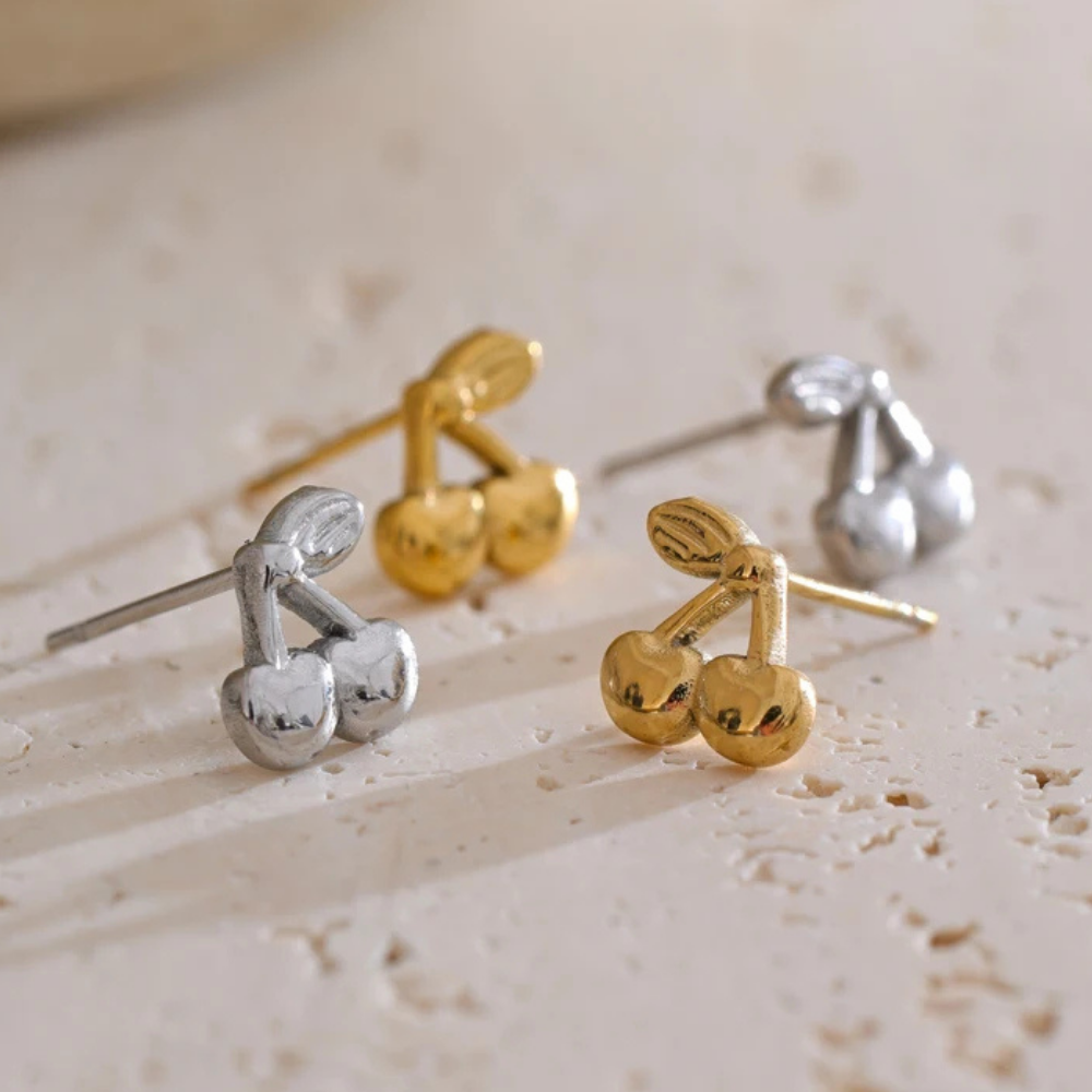 Boucles d'Oreilles Cerise Puces pas cher