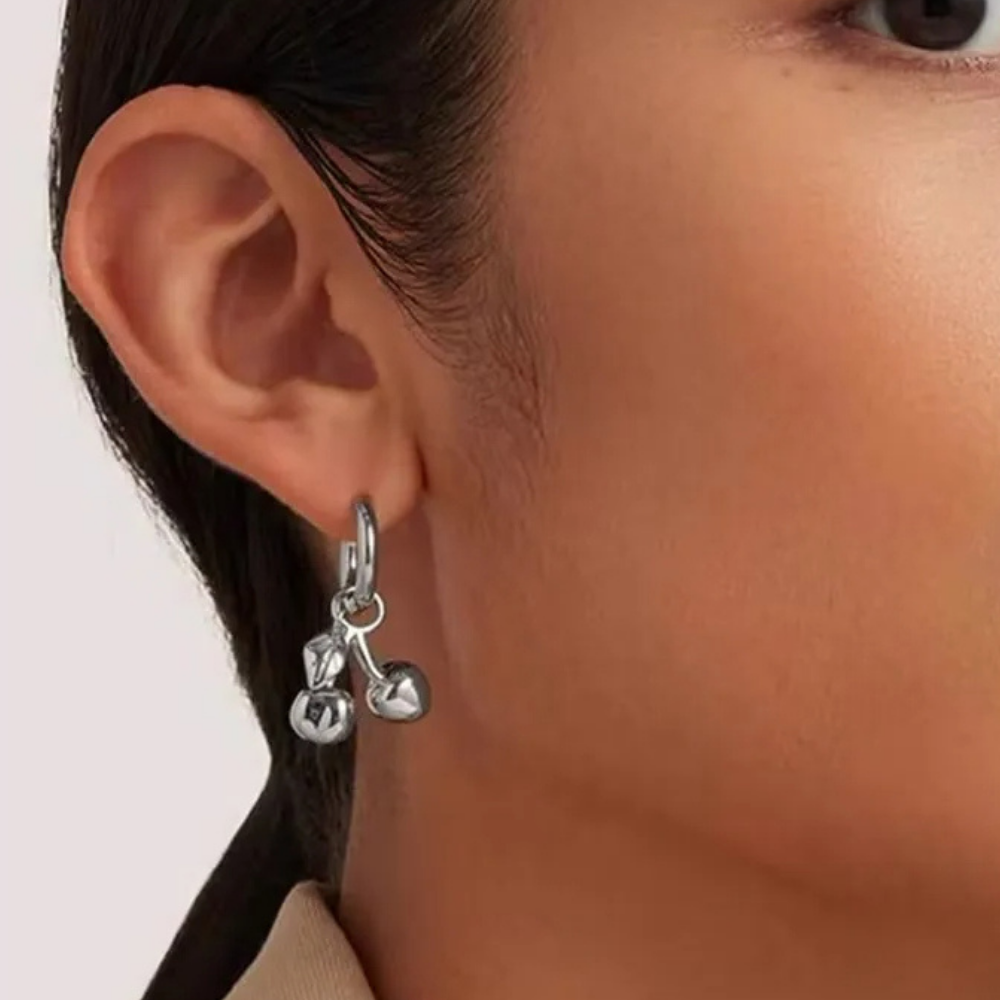 Boucles d'Oreilles Créoles Cerise pas cher