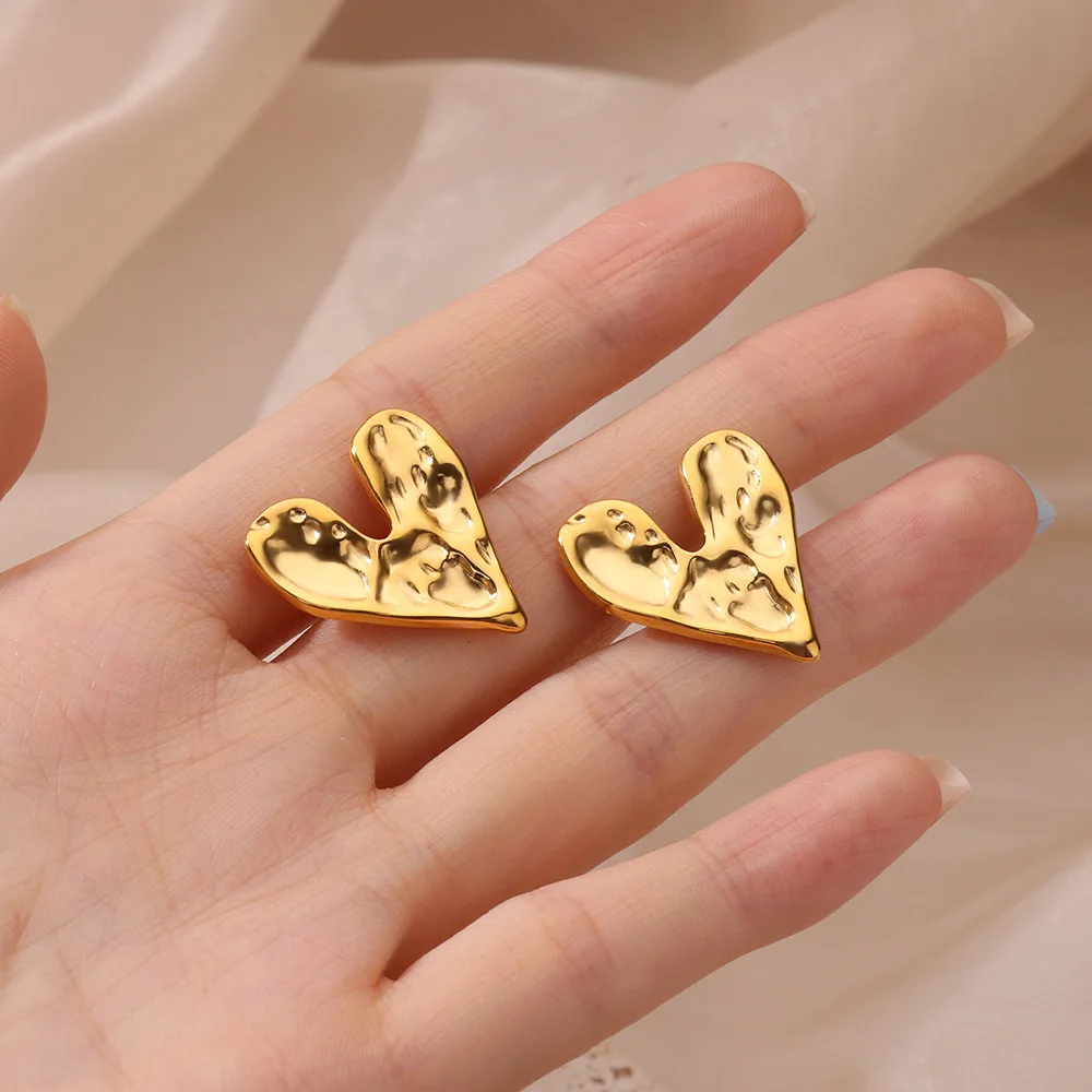 Boucles d'Oreilles Cœur Texturé