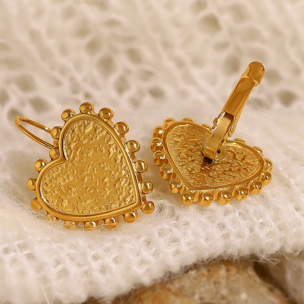 Boucles d'Oreilles Cœur Vintage pas cher