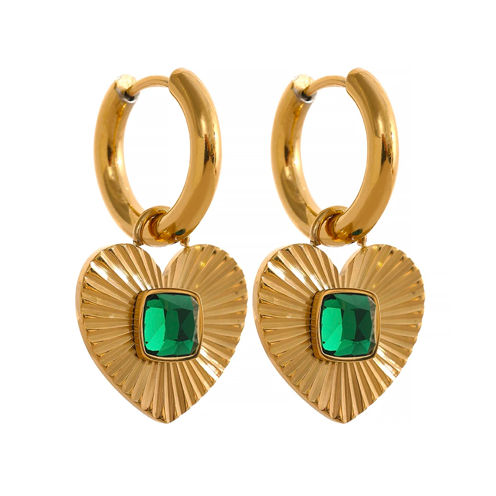 Boucles d'Oreilles Créoles Cœur Zircon pas cher