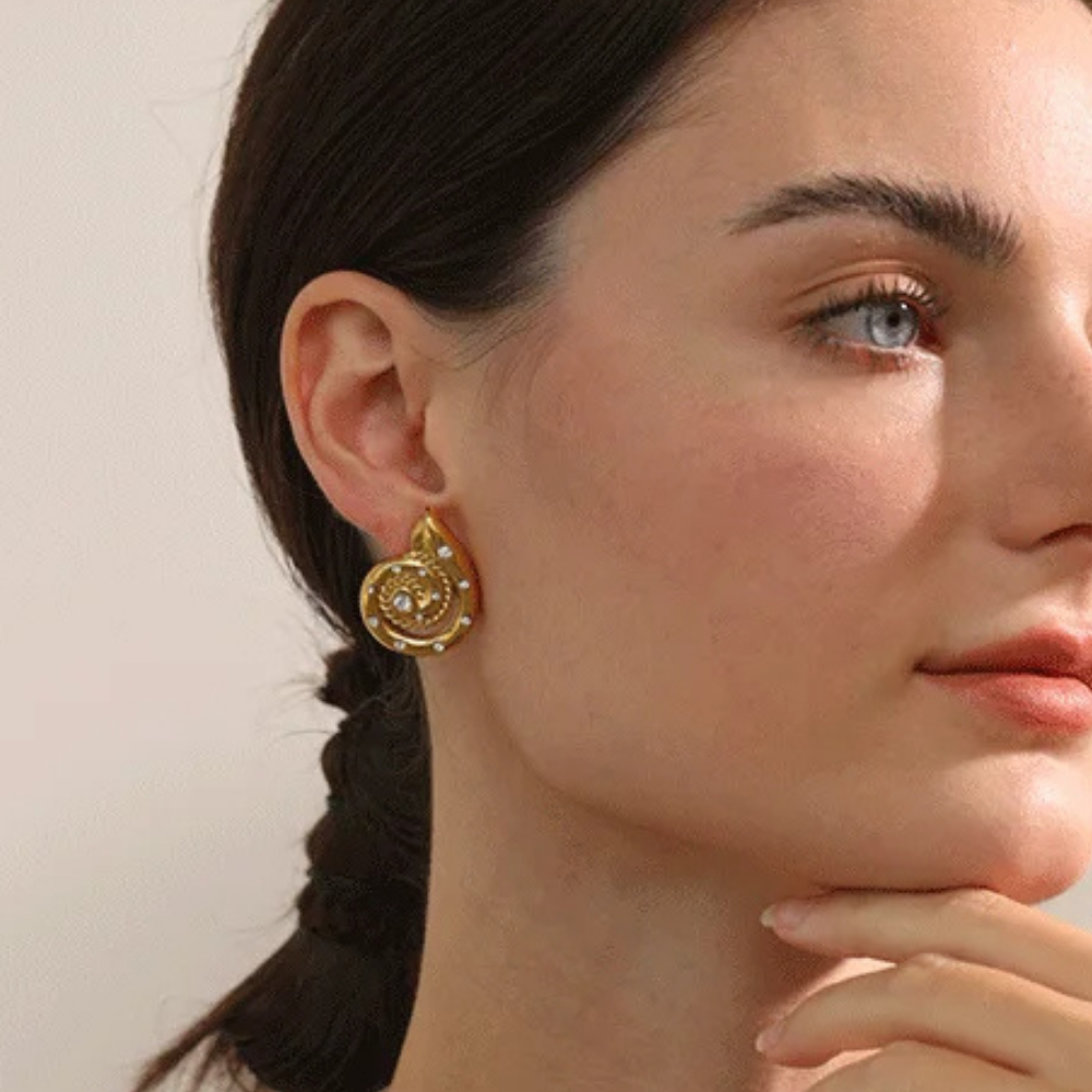 Boucles d'Oreilles Coquillage Spirale pas cher
